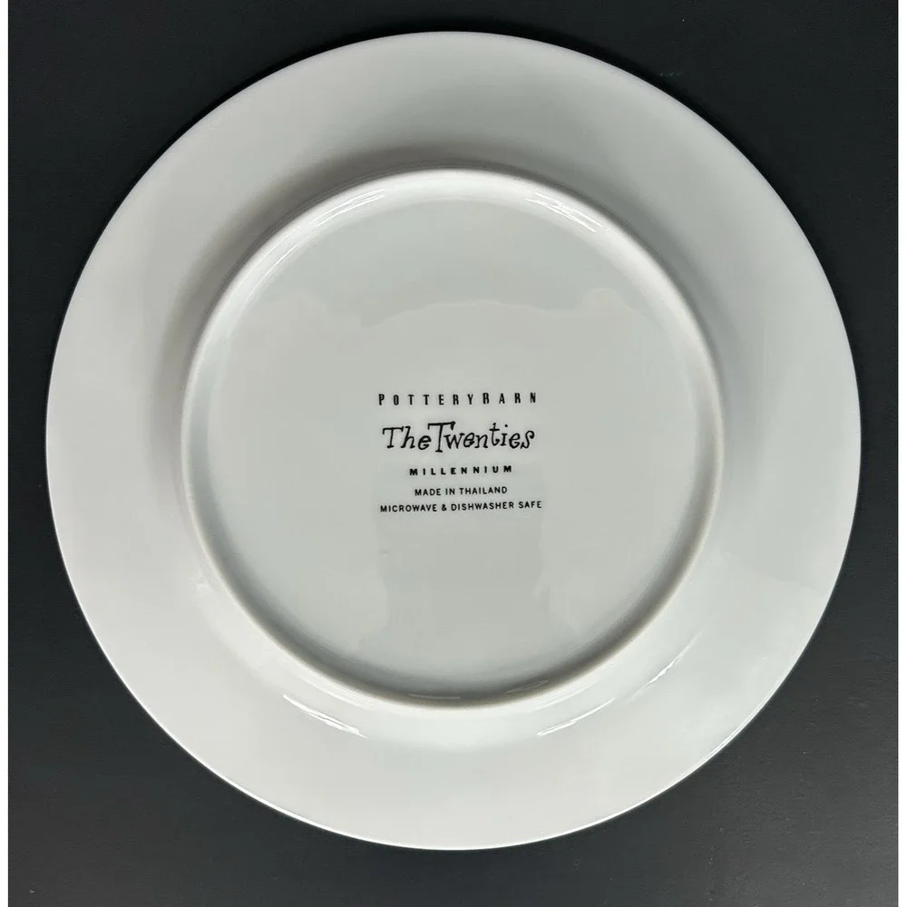 Pottery Barn Millennium Series Decade Salad Dessert Plates Set of 12 Retro